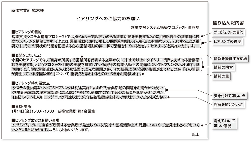 ヒアリングの準備 4ページ目 日経クロステック Xtech