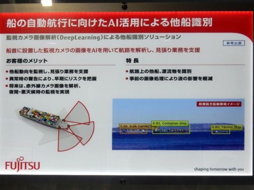富士通が出展した船舶画像認識システムの概要