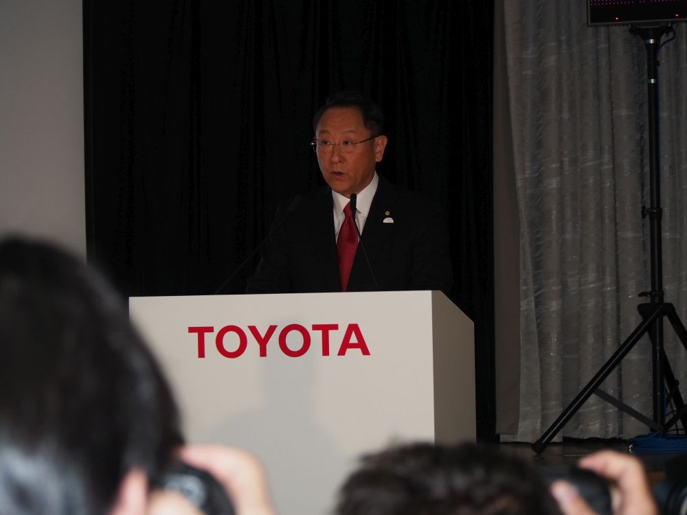 2018年3月期の決算説明会に登場したトヨタ自動車社長の豊田章男氏