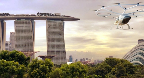 シンガポールの飛行試験のイメージ（図：ボロコプター）