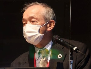 世界洋上風力サミットで基調講演するJWPA 代表理事の加藤仁氏