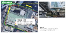 図1　u-bloxが大阪市のあべのハルカス周辺の道路で実施した自車位置測定の結果