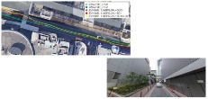 図1　u-bloxが大阪市のあべのハルカス周辺の道路で実施した自車位置測定の結果