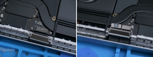 背面部の排気口と吸気口の間に、ディスプレー接続用のコネクターが2カ所あった