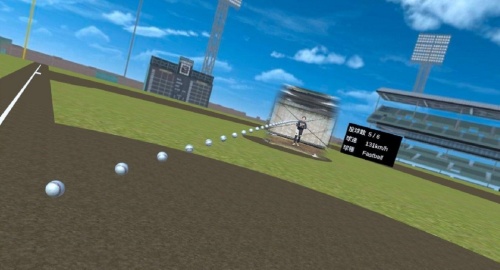 VR空間での投球画像