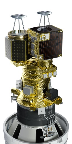 6号機への衛星の搭載形態のCGイメージ