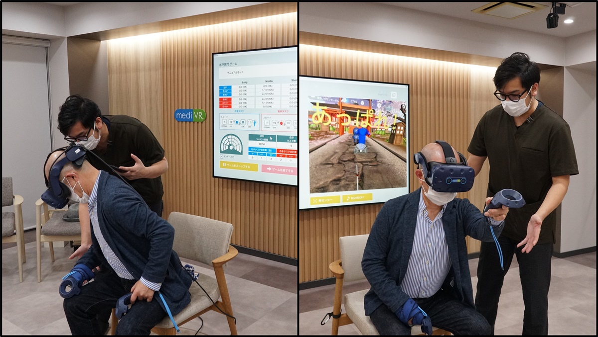 図2　「mediVRカグラ」によるリハビリ風景