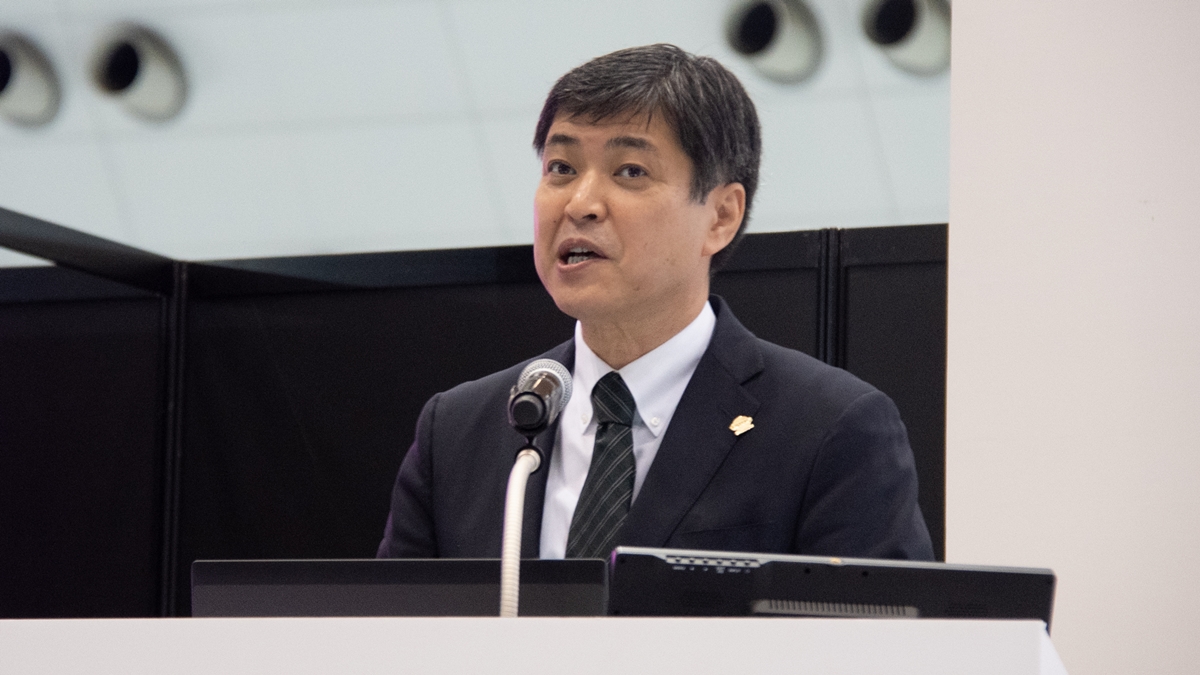 図1　「SEMICON Japan 2023」に登壇したJASM 社長の堀田祐一氏