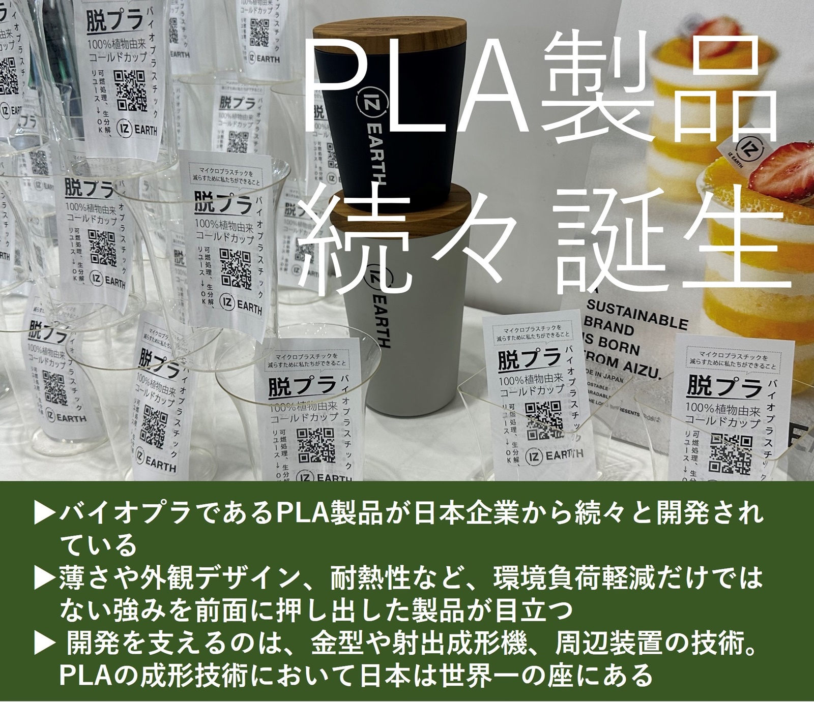 図1　日本から続々と誕生しているPLA製品