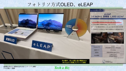 Eleap Display Panel 2024.8.20(火)JDI製品発表会で見えた「ディスプレー2025-2030」日経web記事 | テニスを愛する自由人の世評