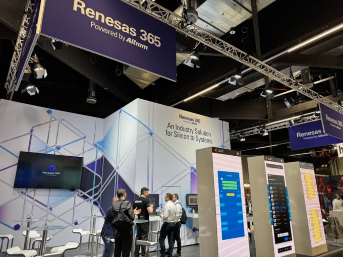 図1 「embedded world 2026」における「Renesas 365」専用のブース。ルネサスのブースにおいても、Renesas 365を紹介した(出所:ルネサスエレクトロニクス)
