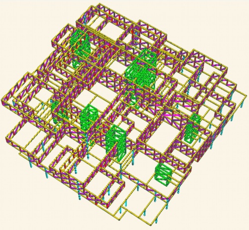 構造検討当初の48本のトラスによる架構（写真：© Arup）