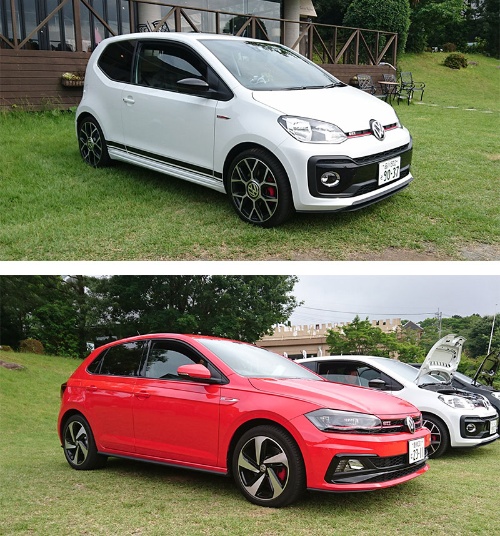 フォルクスワーゲン グループ ジャパンが6月に発売した「up! GTI」(上)と7月3日に発売した「ポロ GTI」(下)