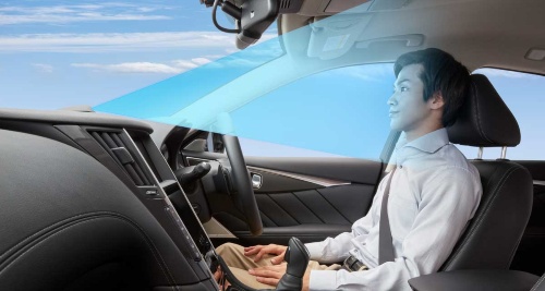 新開発の運転支援システム「プロパイロット2.0」のイメージ写真。国内メーカーでは初めて「手放し運転」を可能にした(写真:日産自動車)