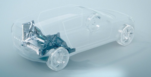 ボルボが20年代半ばに商品化する予定の次世代EVプラットフォームには、リアフロア周りの部品をアルミダイカストで一体成形する「メガキャスティング」を採用する（出所：Volvo）