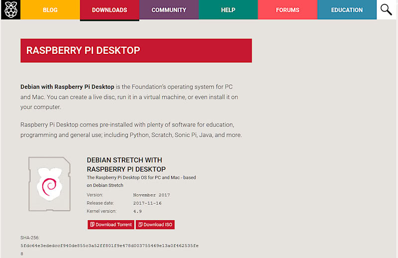 Raspberry Pi Desktop x86のISOイメージファイルをダウンロード