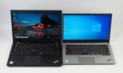 ThinkPad X1 Carbon（右）と比べると、ディスプレーサイズは同じだが全体的に一回り大きい