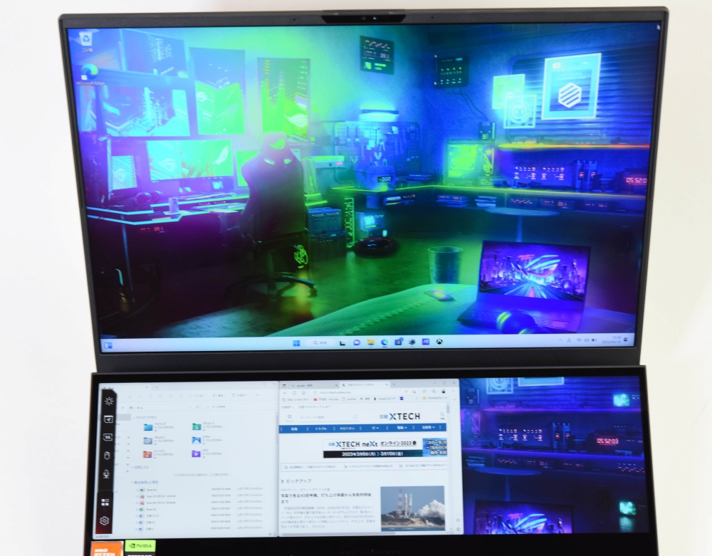 2画面ゲーミングノート、ASUSのハイエンド製品の性能に驚く | 日経