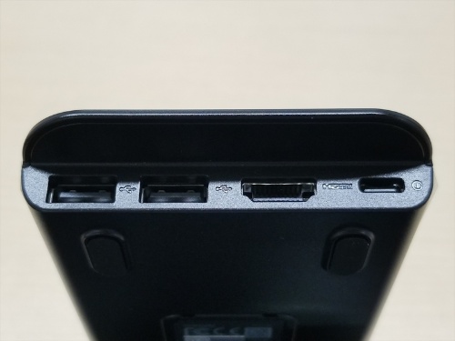 ポート類。左からUSBポート2個（マウス、キーボード用）、HDMIポート、充電用USB Type-Cポート