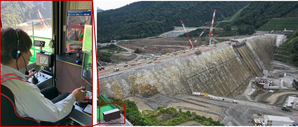 鹿島は成瀬ダムの建設現場にタワリモを導入した（写真：鹿島）