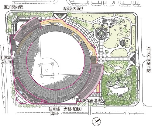 横浜スタジアムの配置・1階平面図