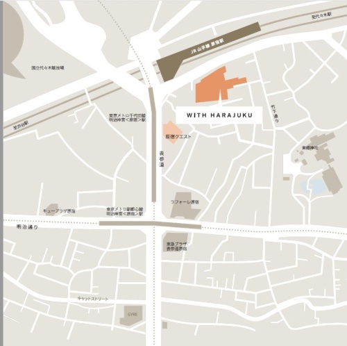 「ラフォーレ原宿」や「表参道ヒルズ」など商業施設のひしめくエリアの中でも、ウィズ原宿は最大規模だ(資料:NTT都市開発)