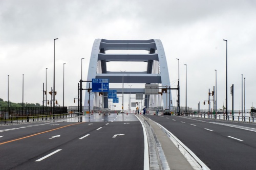 海の森大橋。開通前日の2020年6月19日に撮影(写真:大上 祐史)