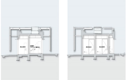 恵比寿駅西口公衆トイレの断面図(資料:大和ハウス工業)