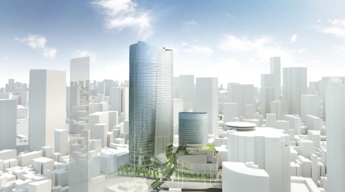 「赤坂2・6丁目地区における開発計画」では、2棟の超高層ビルを建設する。竣工・開業は2028年度の予定（資料：三菱地所、TBSホールディングス、東京メトロ）