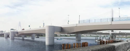 新設する高速大師橋の完成イメージ（資料：首都高速道路会社）