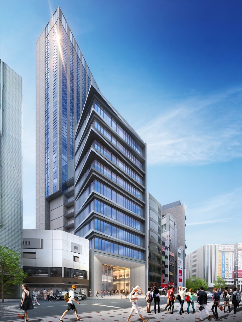 「渋谷区道玄坂2丁目開発計画」の建物イメージ（資料：パン・パシフィック・インターナショナルホールディングス）