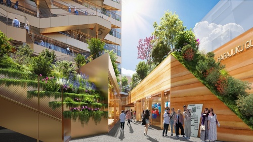 明治神宮の杜との連続性を感じられる緑豊かな空間を用意(出所:NTT都市開発)