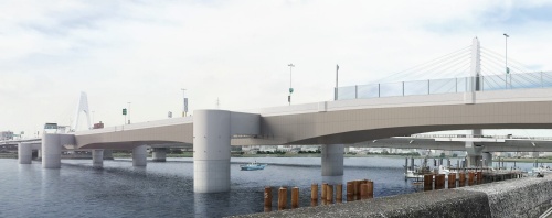 新設する高速大師橋の完成イメージ（出所：首都高速道路）