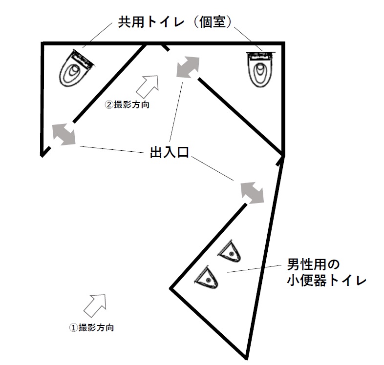 渋谷区幡ヶ谷3丁目で23年2月に供用を開始した「幡ヶ谷公衆トイレ」の施設配置（出所：渋谷区）