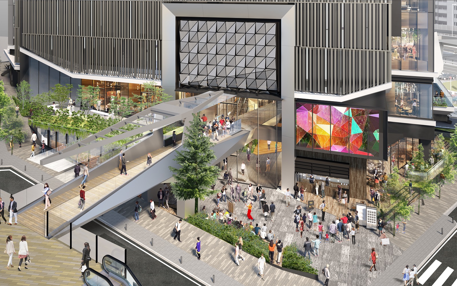 渋谷アクシュと渋谷ヒカリエを歩行者デッキで結ぶ（出所：渋谷二丁目17地区市街地再開発組合、東急）