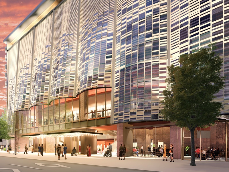 新「帝国劇場」は劇場配置を現状から90度回転、正面エントランスから客席に直線移動