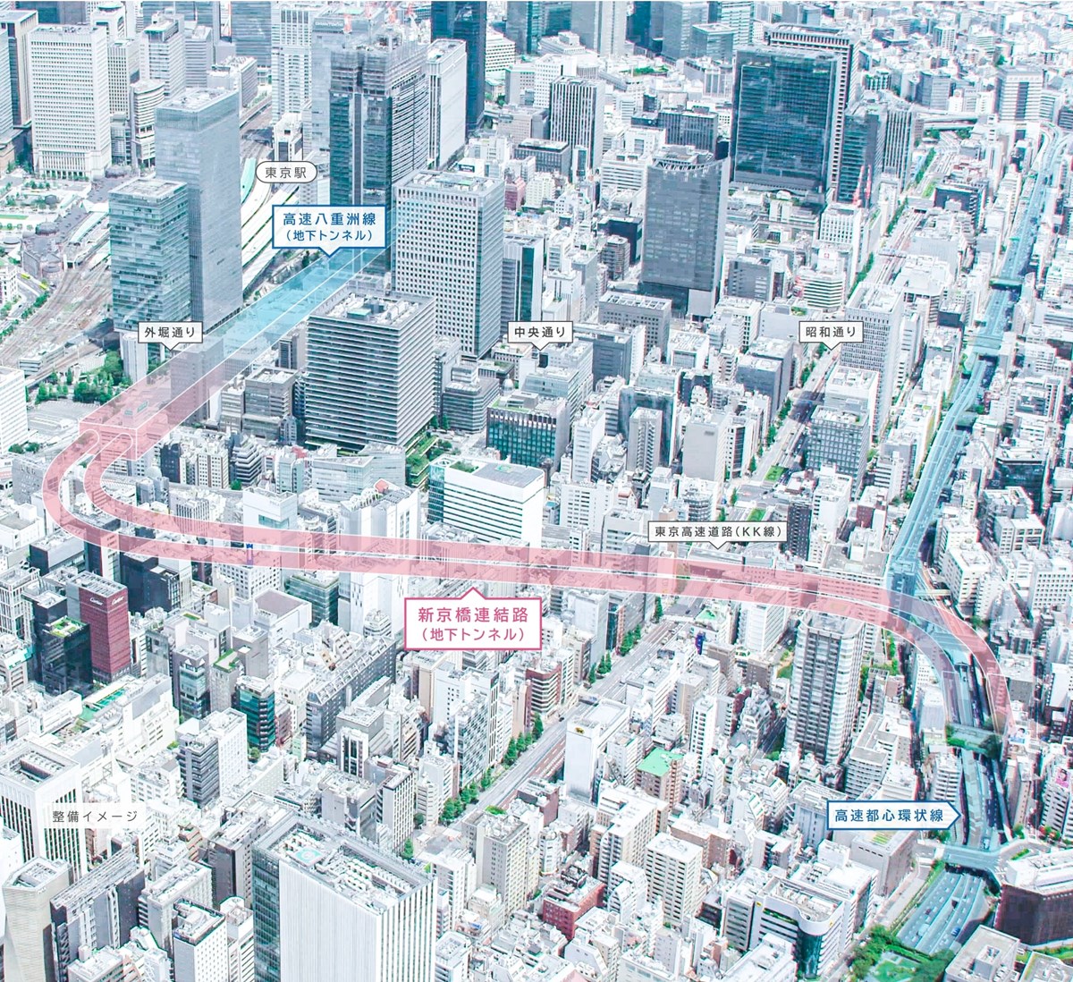 新京橋連結路の整備イメージ（出所：首都高速道路会社）