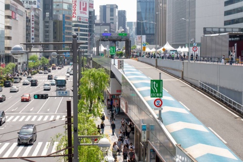 KK線はビルの上部を通っていたことが分かる(写真:大上 祐史)