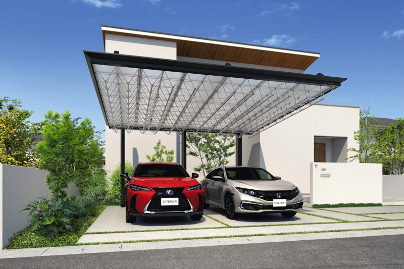 軽量な屋根で開放感があるカーポート 日経クロステック Xtech 軽量な屋根で開放感があるカーポート 日経クロステック Xtech