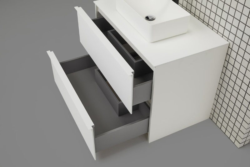 好みのボウルと組み合わせ可能なシンプルな洗面下台 日経クロステック Xtech