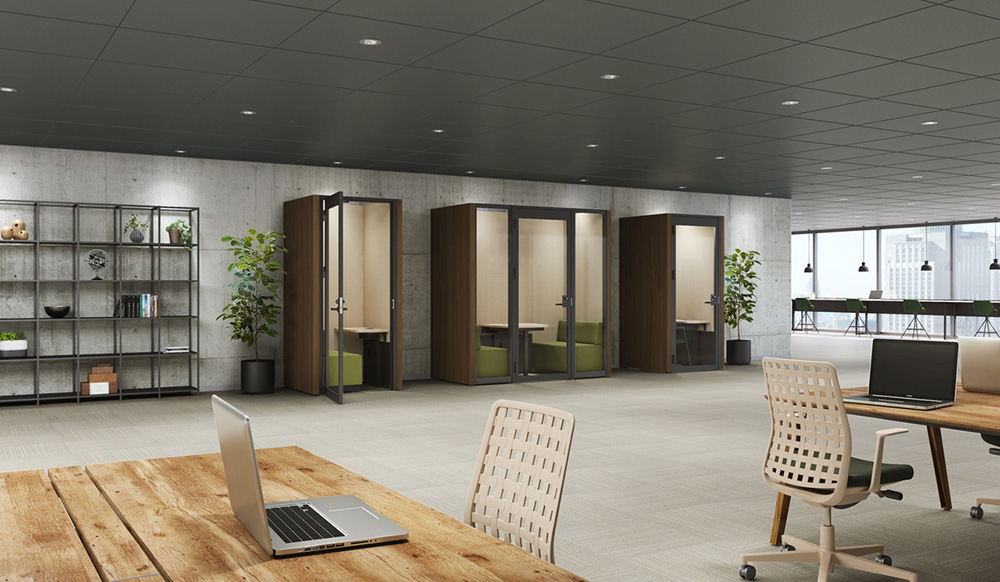ワークボックス 簡易個室 リモートワーク部屋 天井LEDライト付