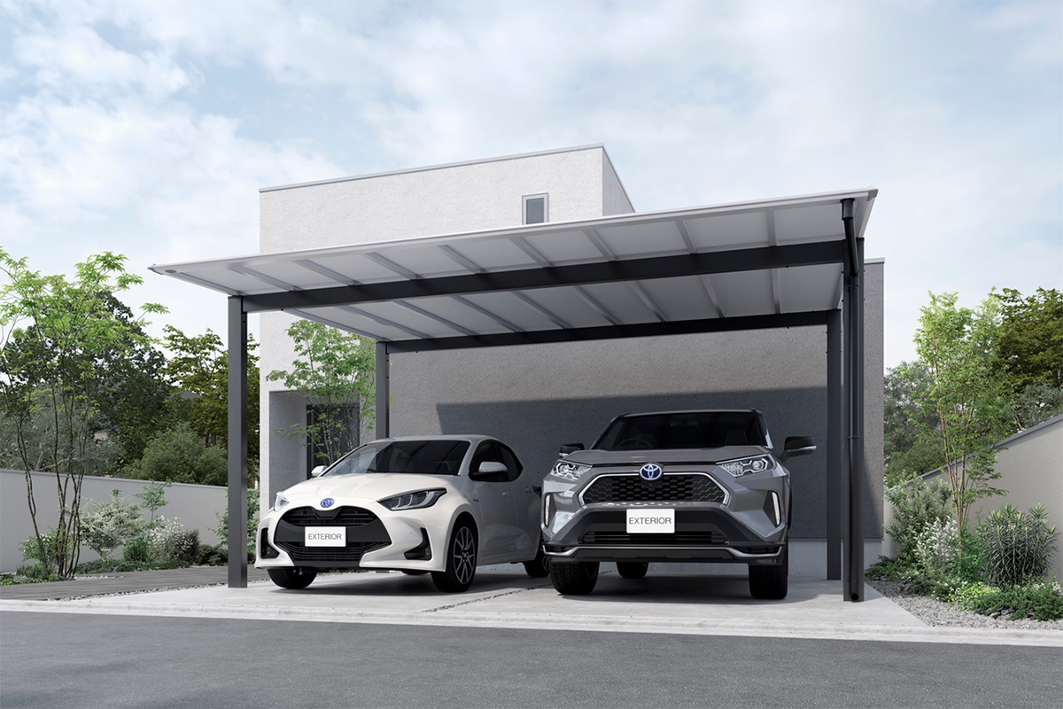 カーポート 遮熱効果が高いマットシルバーのカーポート屋根材 | 日経クロステック