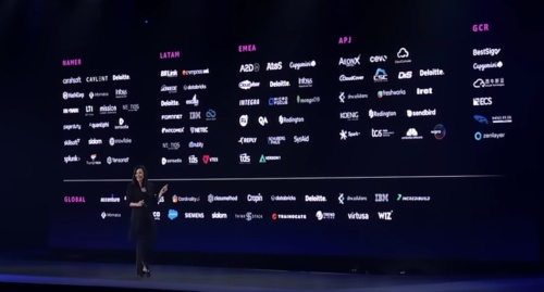 パートナー基調講演で「GLOBAL」の欄にロゴが示された