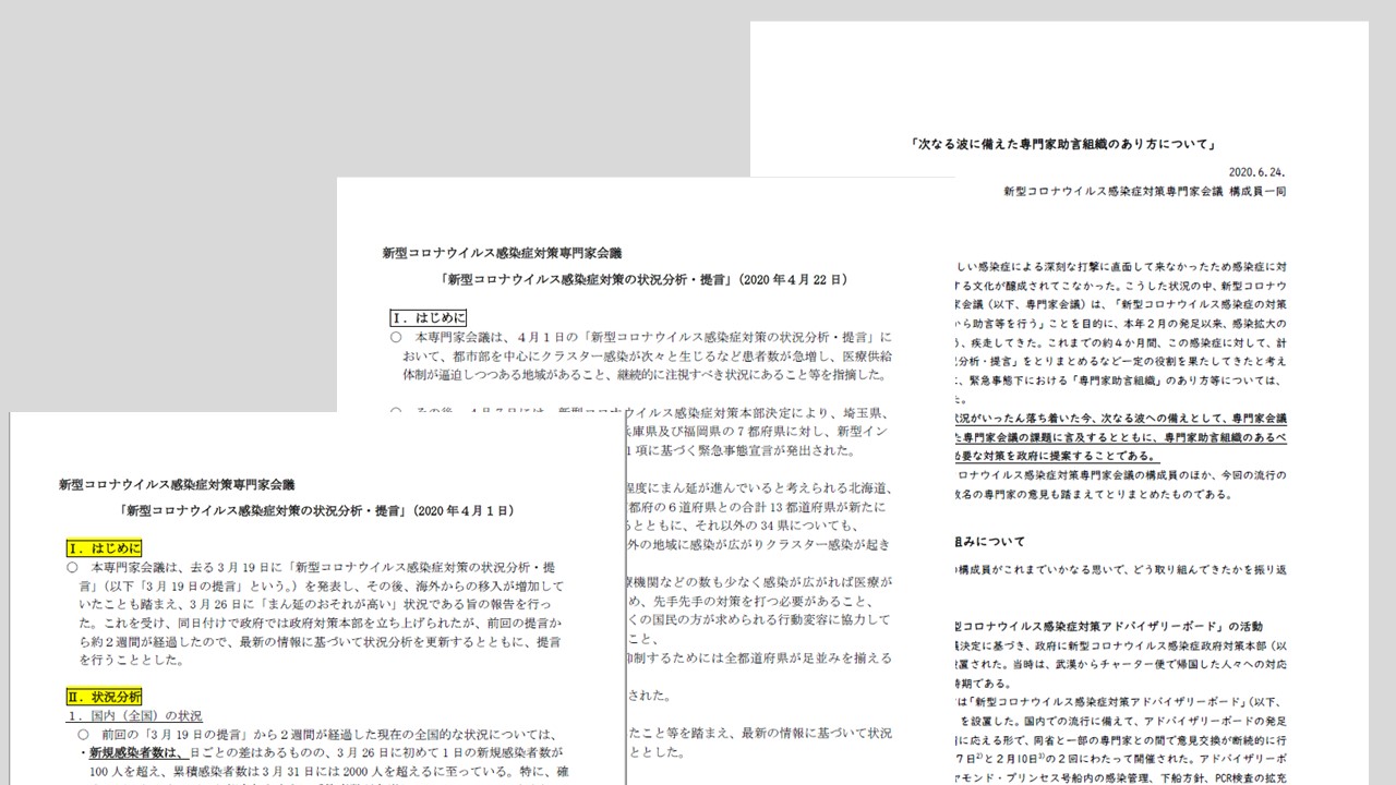 専門家たちが出した提言の一部　