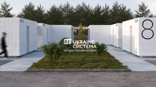 「RE: UKRAINE」のイメージ。モジュール建築を組み合わせて街区をつくる（資料：balbek bureau）