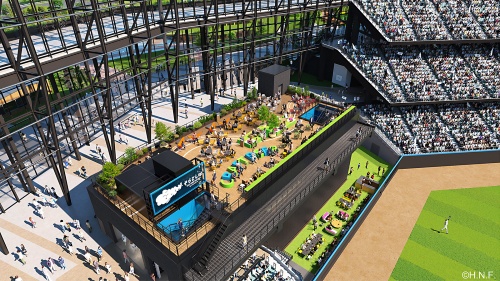 22年3月10日にはヤッホーブルーイング(長野県軽井沢町)によるクラフトビール醸造レストラン「そらとしば by よなよなエール」の出店を発表。センターバックスクリーンに同種施設ができるのは世界初となる(資料:ファイターズ スポーツ&エンターテイメント)