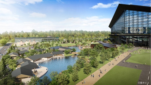 22年5月26日には藤井ビル(札幌市)による1棟貸し切りのプライベートヴィラ(全9棟)を発表。設計を再生建築研究所(東京・渋谷)が担当する(資料:ファイターズ スポーツ&エンターテイメント)