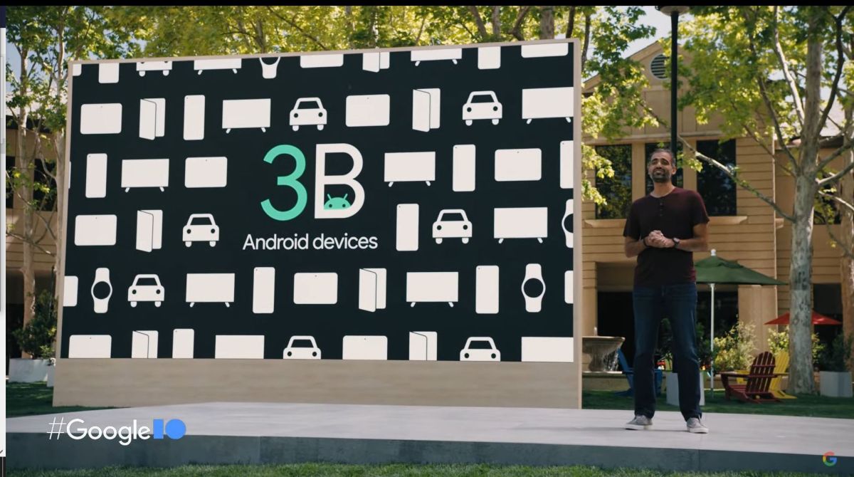 アクティブなAndroid端末は約30億台　（出所：Google I/O 2021の基調講演の公式動画からキャプチャーしたもの）