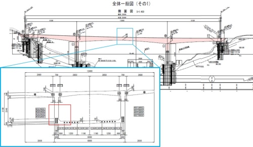 橋梁中央部の主桁ウエブ部を対象にシミュレーションを実施した。コンクリートの部材厚が最も薄く、鉄筋やPCケーブルを通す管が集中しており、コンクリートの充填が難しい(資料:清水建設)