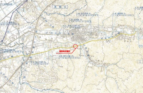 陥没した箇所の位置図（資料：北海道）